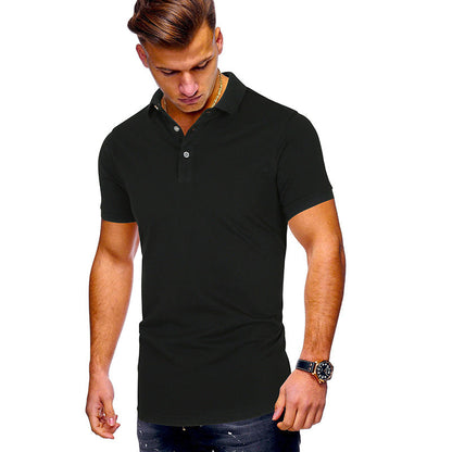 Herren Poloshirt Baumwolle Modern Stehkragen