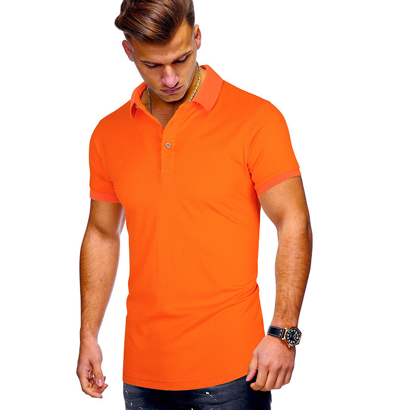Herren Poloshirt Baumwolle Modern Stehkragen