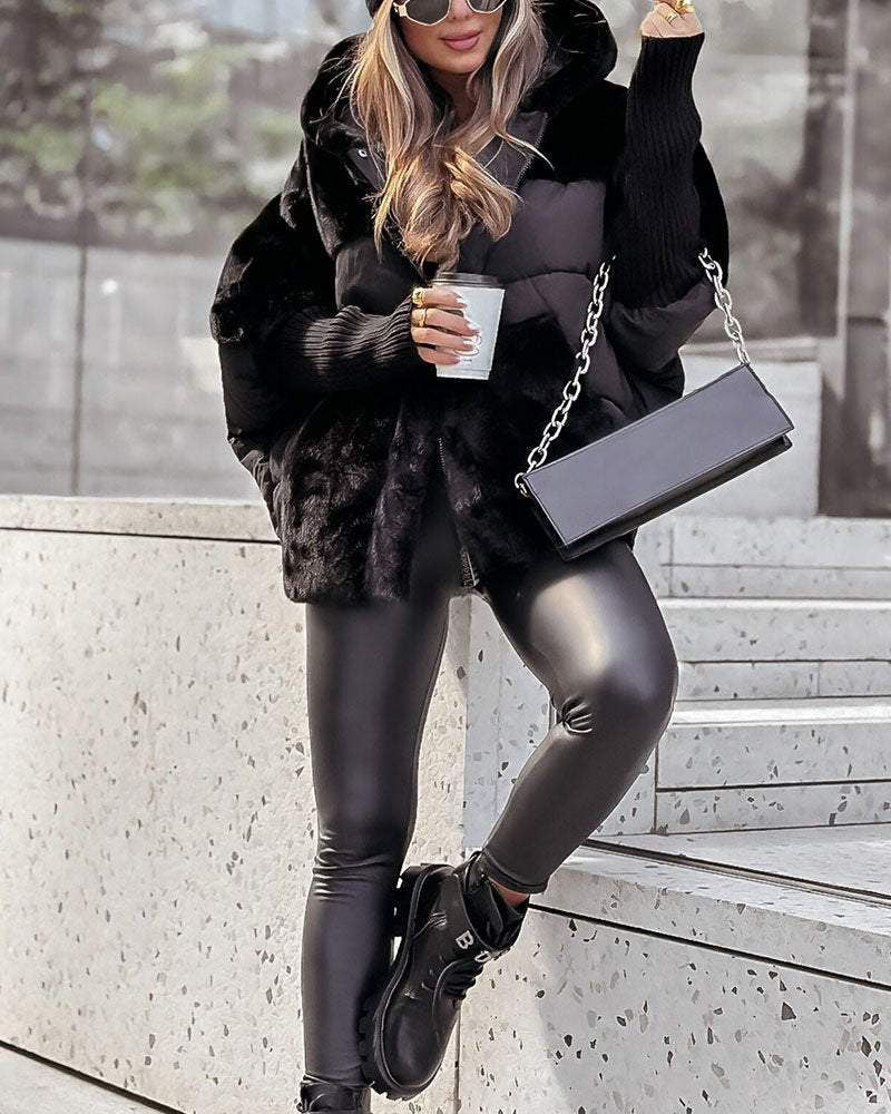 Warmes Winterjacke Kapuze