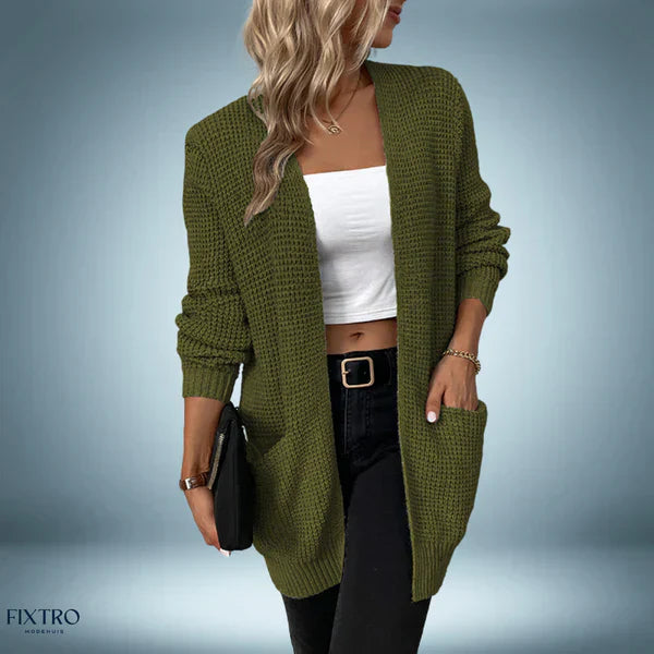 Casual Cardigan Mittellang Bequem