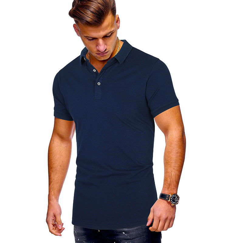 Herren Poloshirt Baumwolle Modern Stehkragen
