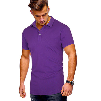 Herren Poloshirt Baumwolle Modern Stehkragen