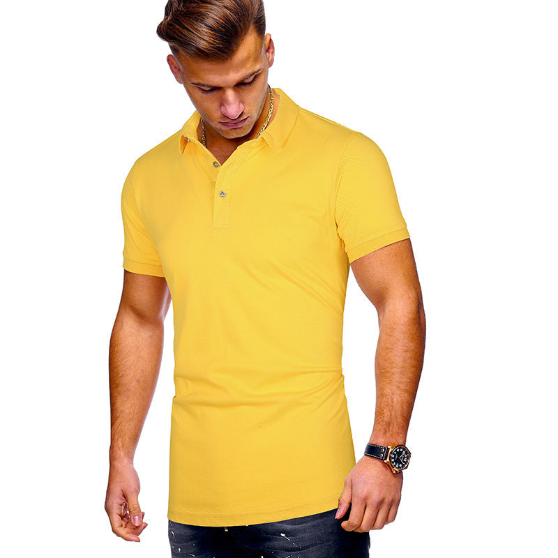 Herren Poloshirt Baumwolle Modern Stehkragen