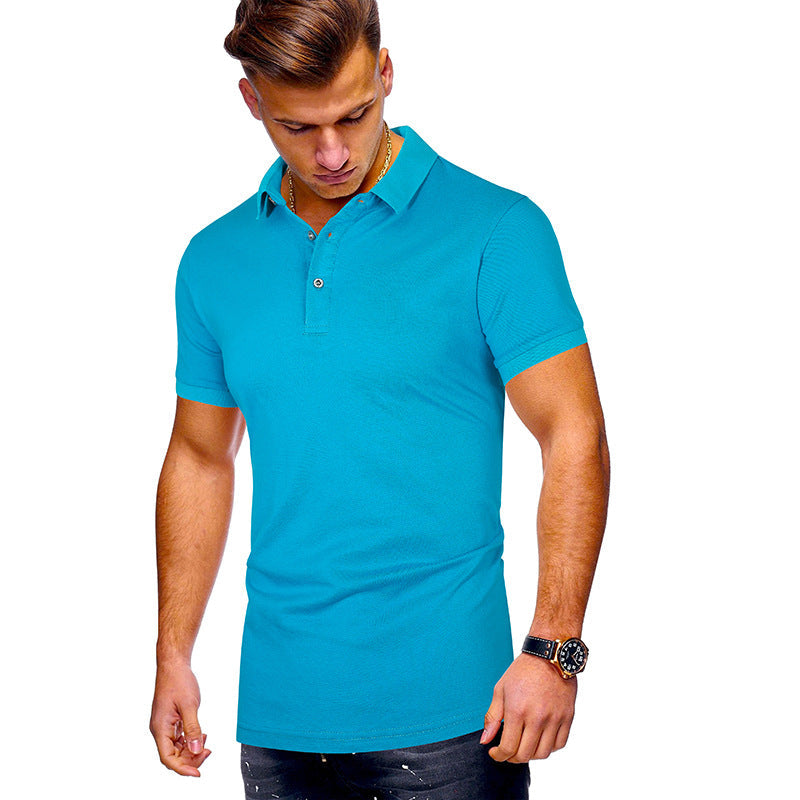 Herren Poloshirt Baumwolle Modern Stehkragen