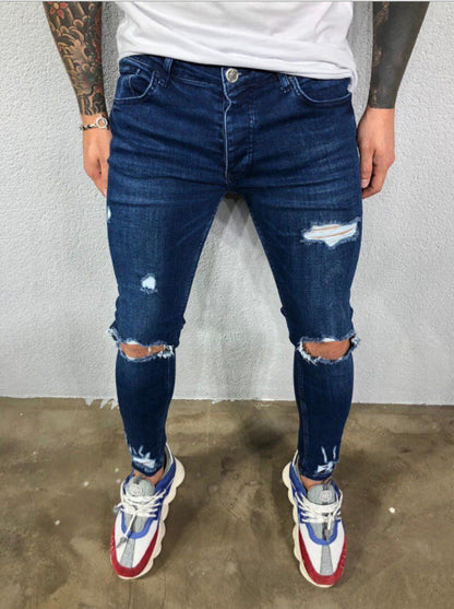 Herren Jeans Slim Fit Ripped Design Trendy Hose
