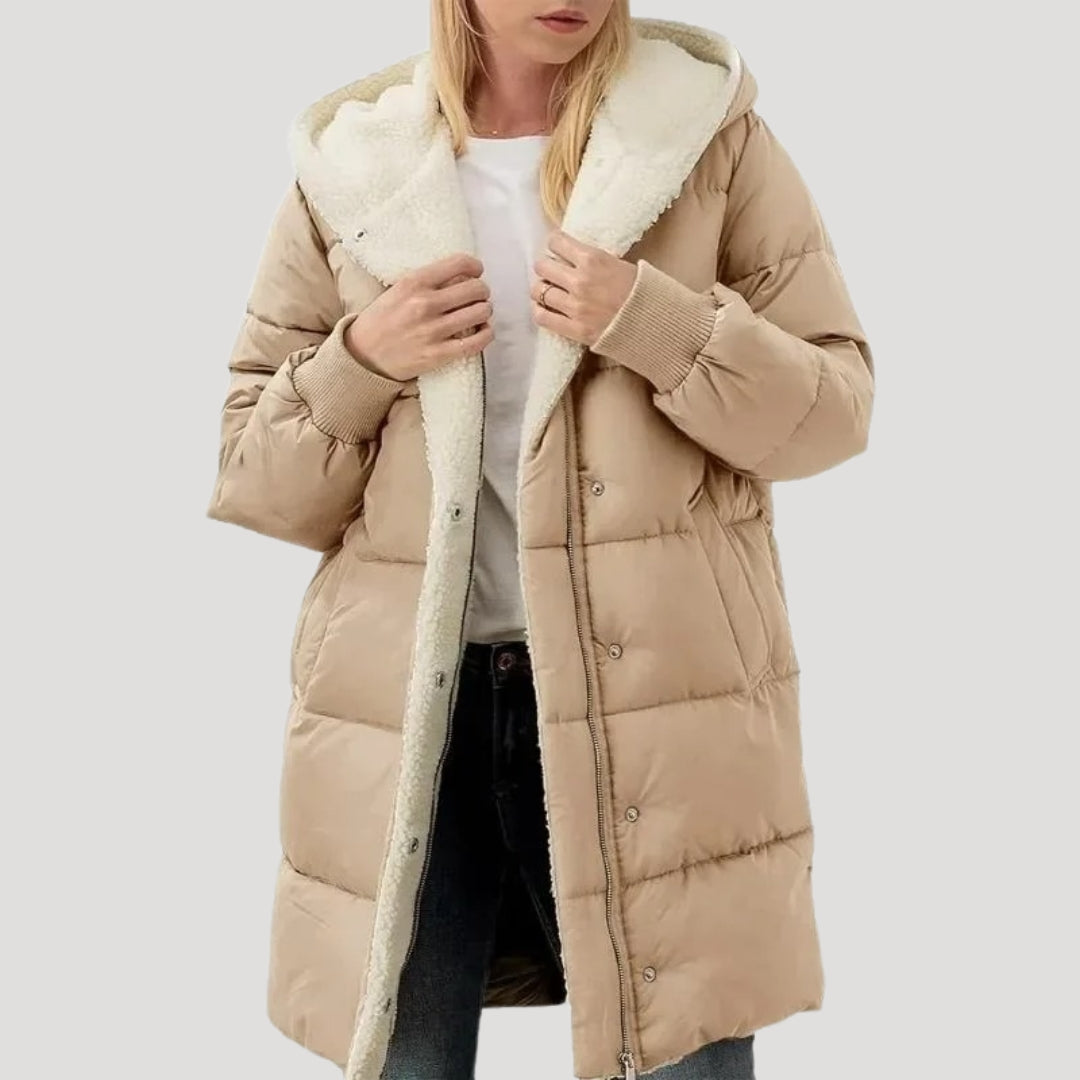 Wintersteppmantel Damen Kapuze Warm