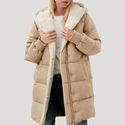 Wintersteppmantel Damen Kapuze Warm