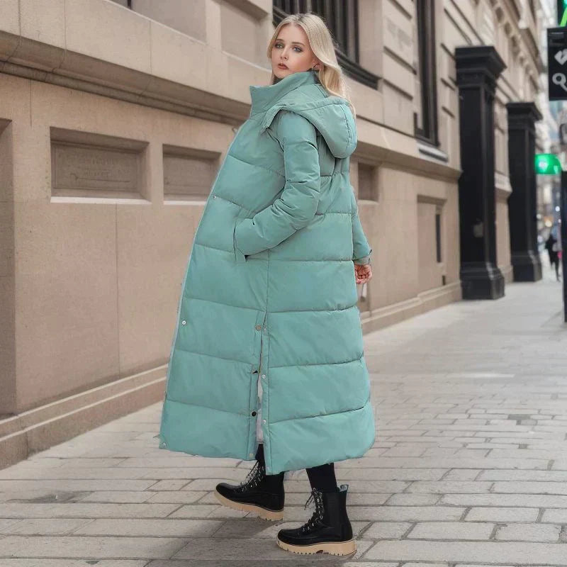 Damen Wintermantel Lang Warm