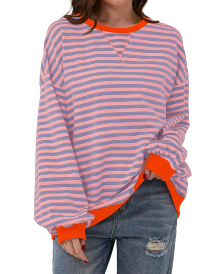Streifenpullover Damen Elegant Locker