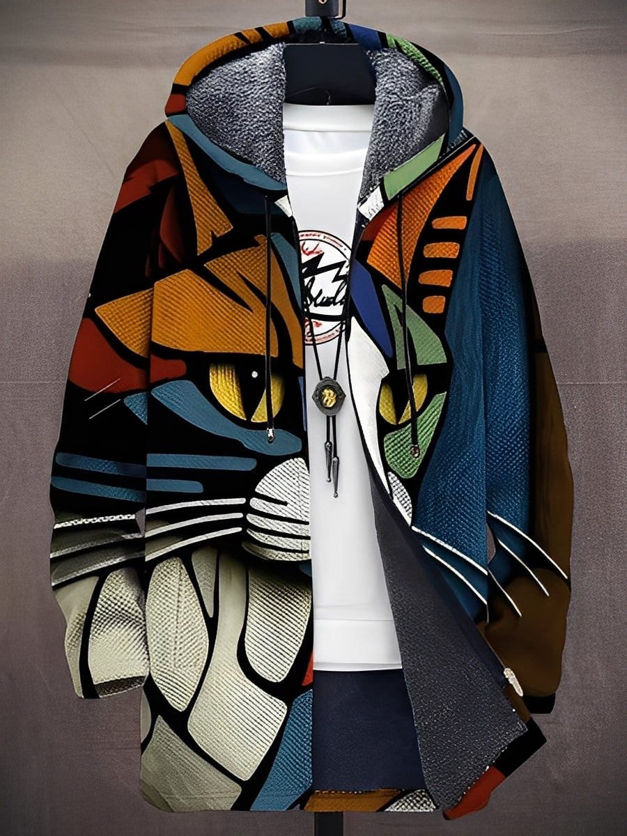 Stilvolle Jacke mit Kapuze für Männer Modern Bedruckt - IdealeKleiden
