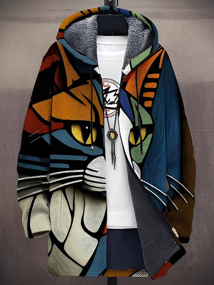 Stilvolle Jacke mit Kapuze für Männer Modern Bedruckt - IdealeKleiden