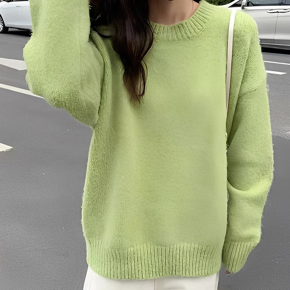 Damen Oversize Pullover Elegent Lang - IdealeKleiden