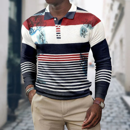 Herren Poloshirt Langarm Sportlich Eleganz