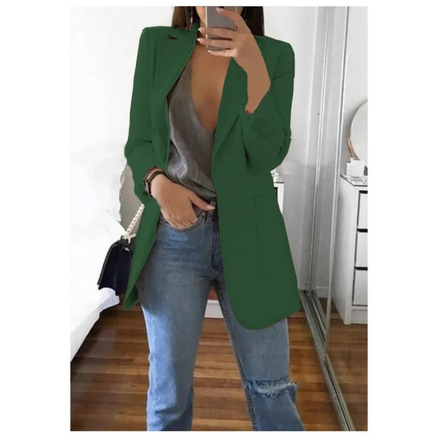 Damen Blazer Khaki Herbst Mode
