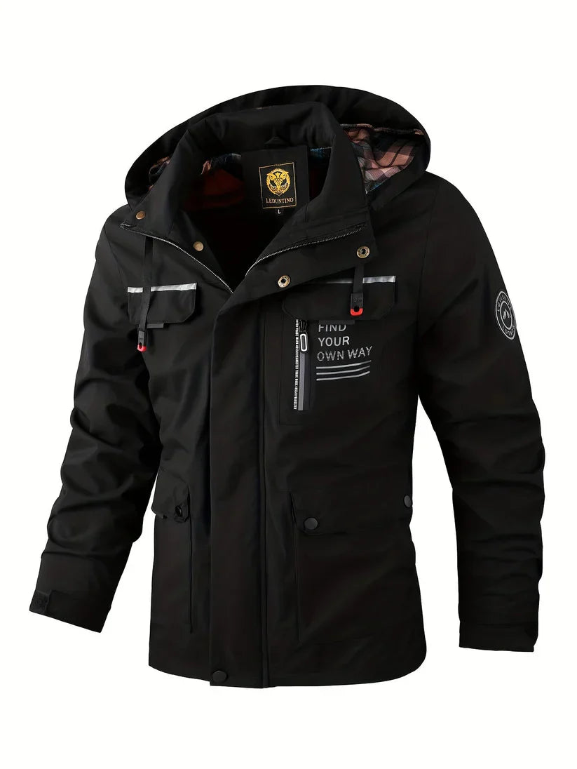 Herren Regenjacke Leicht Wasserdicht Winter
