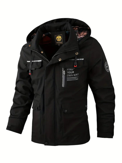 Herren Regenjacke Leicht Wasserdicht Winter