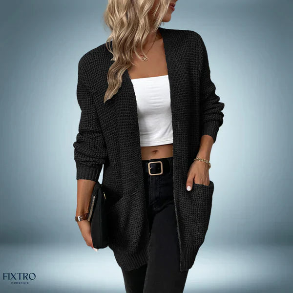Casual Cardigan Mittellang Bequem