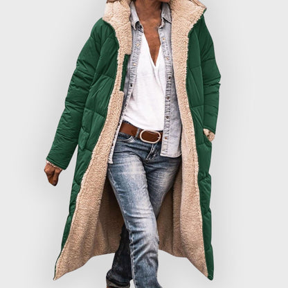 Warm gefütterter Winter-Puffer-Mantel Damen