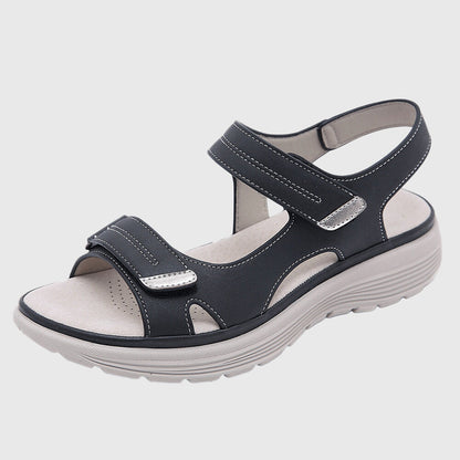 Damen Sandalen Offene Zehen Schmal Klettverschluss