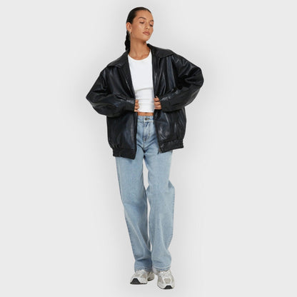 Herbst Lederjacke Damen Elegant