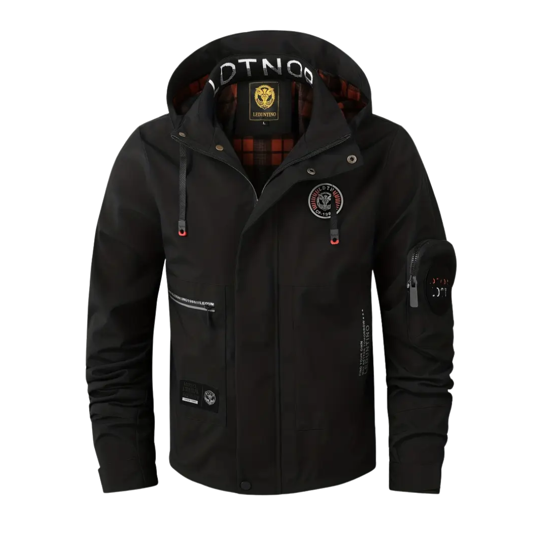 Wasserdichte Herrenjacke Outdoor Kapuze kariert