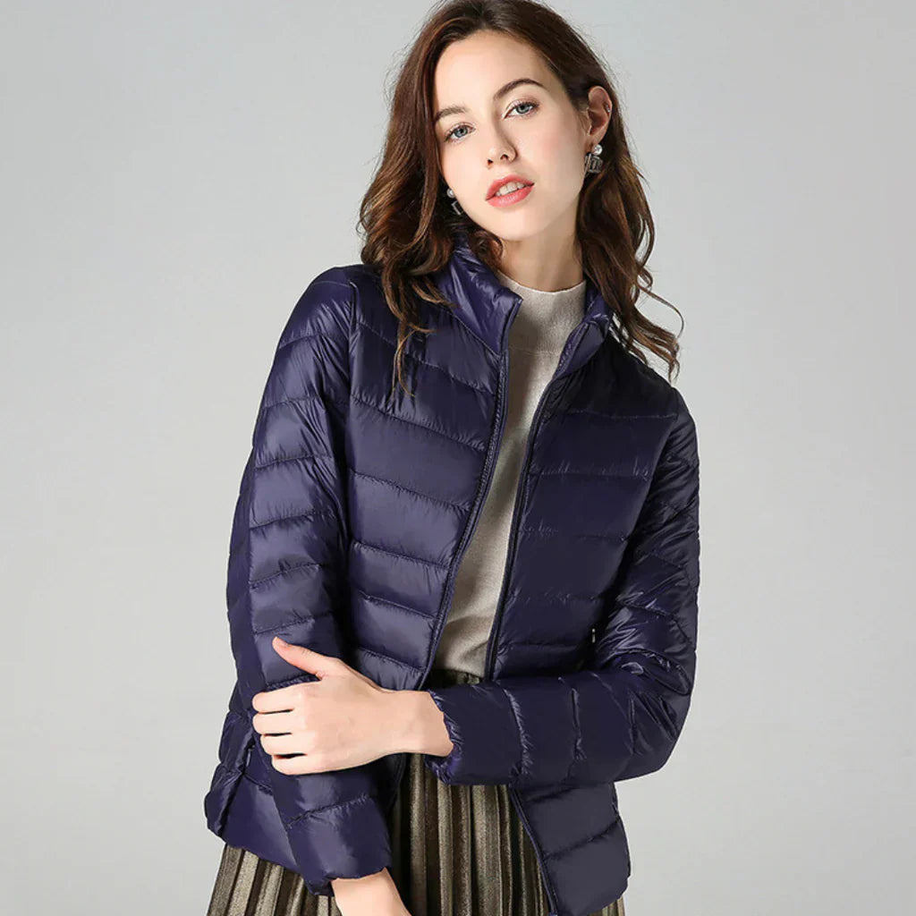 Wasserdichte Damenjacke Slim Fit Gepolstert - IdealeKleiden