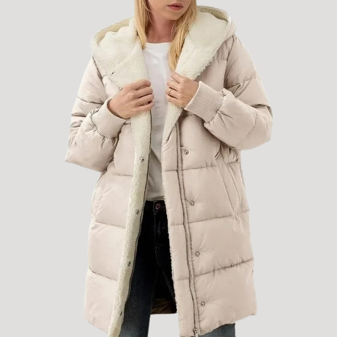 Wintersteppmantel Damen Kapuze Warm