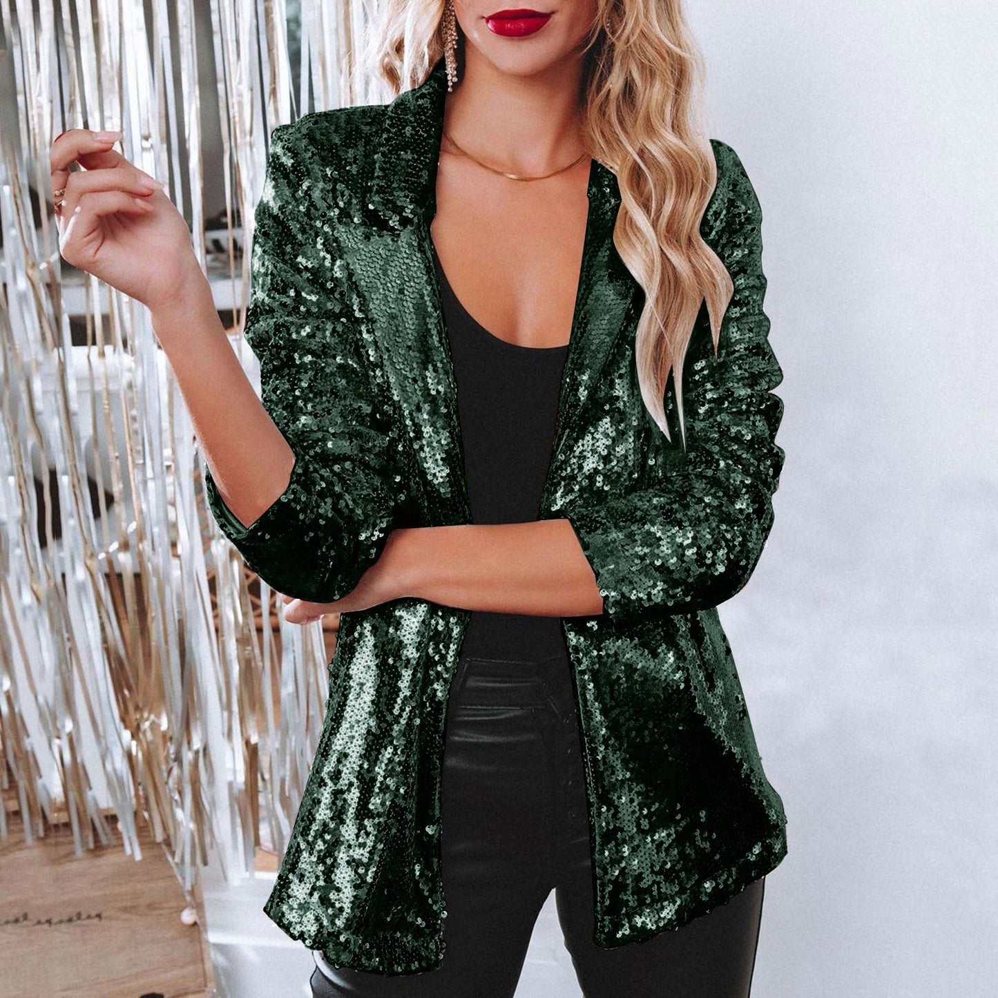 Glitzernder Pailletten Blazer Damen