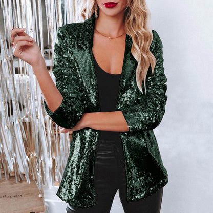 Glitzernder Pailletten Blazer Damen