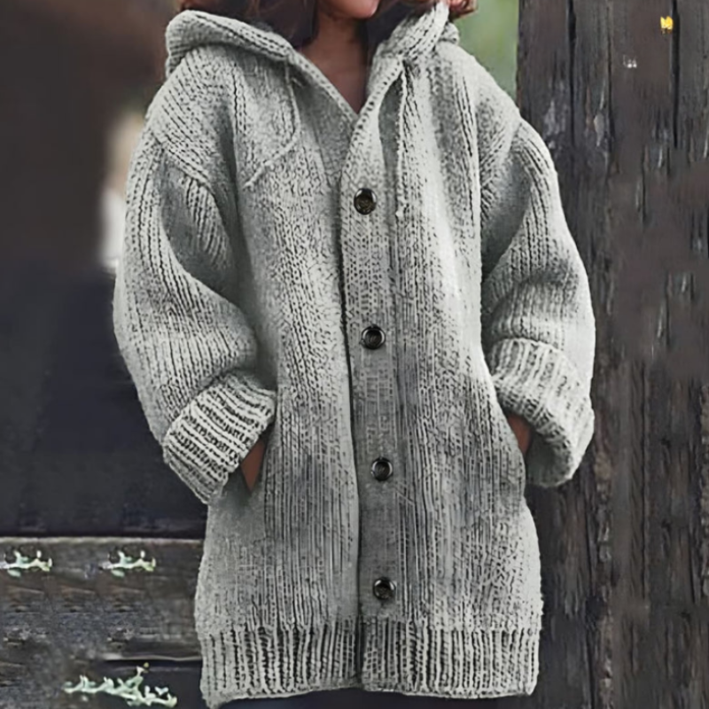 Oversized Strickjacke Warm Kapuze