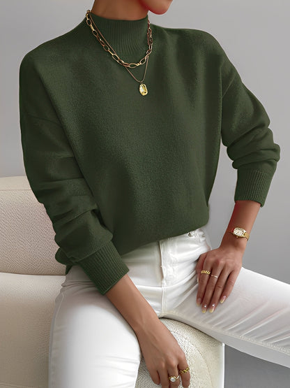 Elegante Damenpullover Stehkragen Modern