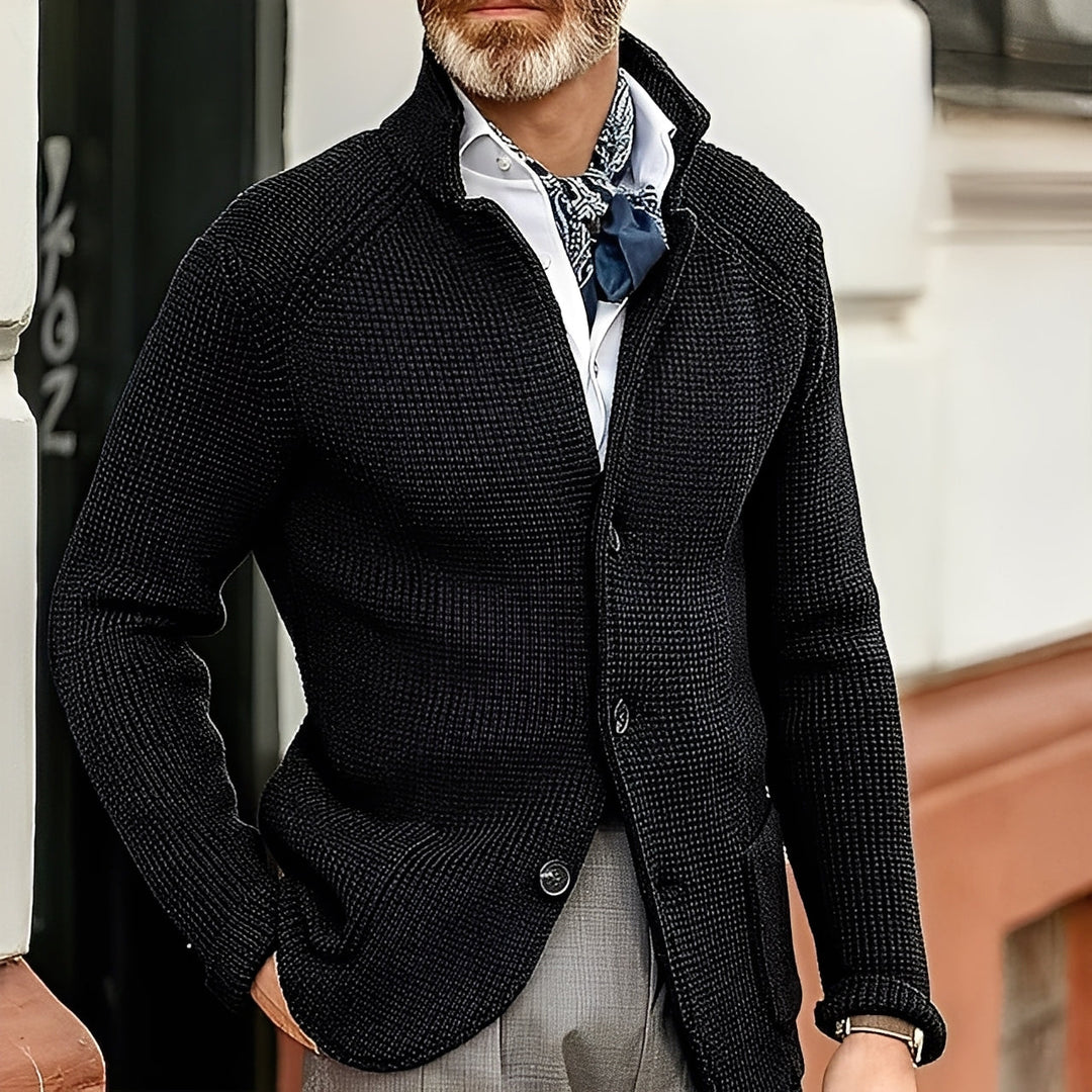 Stylischer Herren Cardigan mit Stehkragen