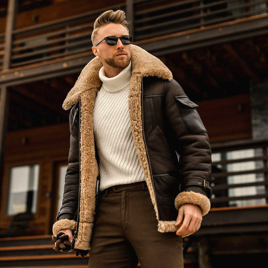 Herren Lederjacke Aviator Style - IdealeKleiden