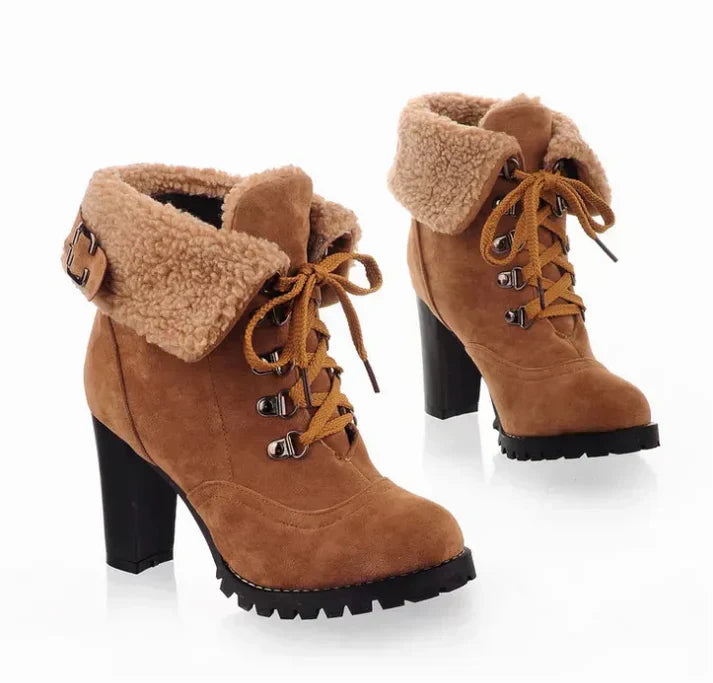Winterstiefel Damen Hoch Absatz Stylisch