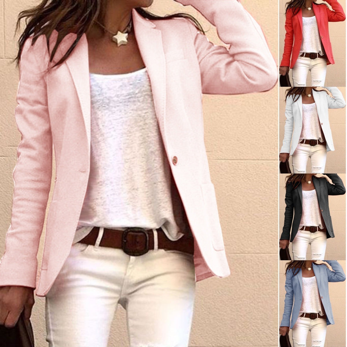 Damen Blazer Slim Fit Elegant Revers - IdealeKleiden