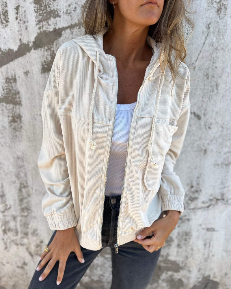 Herren Cordjacke Kapuzenparka - IdealeKleiden