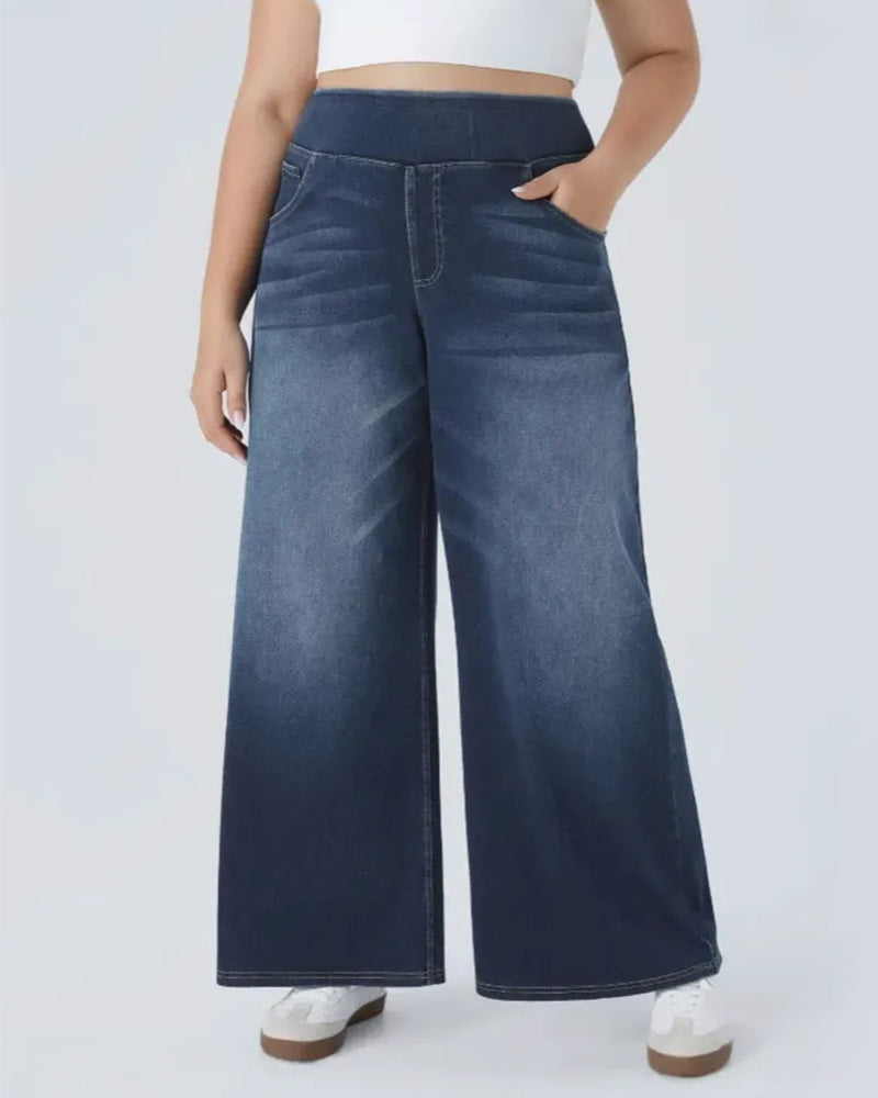 Hohe Taille Jeans Bequem Relaxed Fit