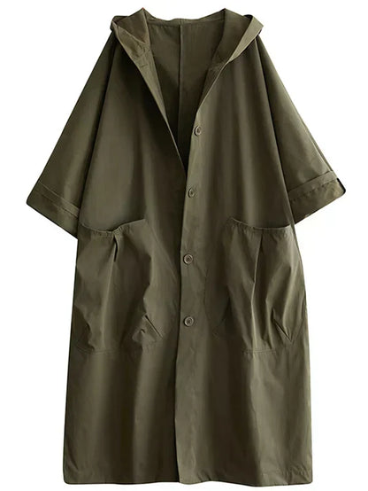 Wintermantel Lang Damon Kapuze Taschen