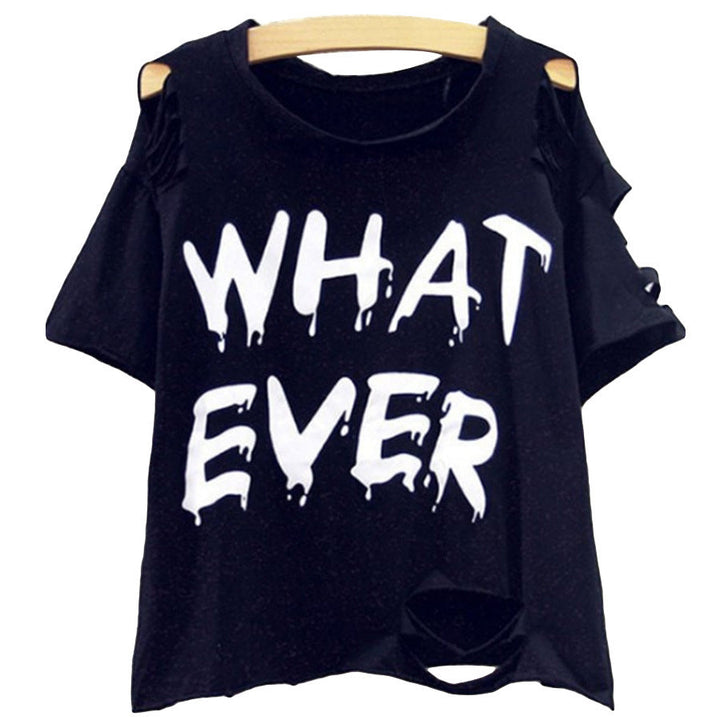Damen Oversized T-Shirt Großzügig Cut-Out Ärmel Modern