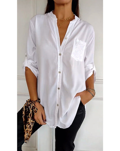 Elegante Bluse Glitter Effekt