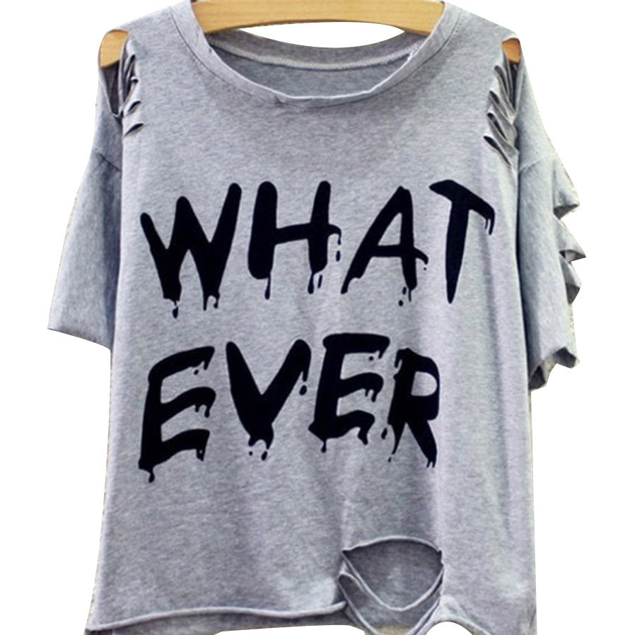 Damen Oversized T-Shirt Großzügig Cut-Out Ärmel Modern