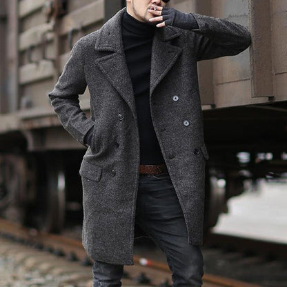 Herren Wollmantel Elegant Moderner Stil