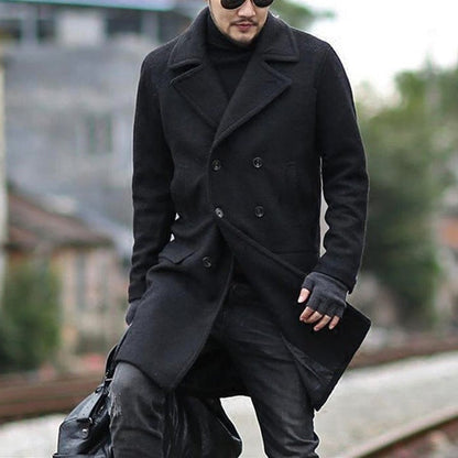 Herren Wollmantel Elegant Moderner Stil