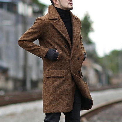 Herren Wollmantel Elegant Moderner Stil