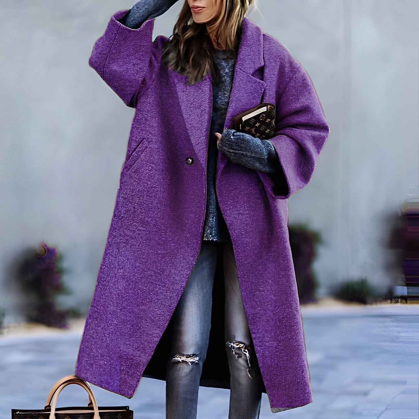 Eleganter Frauenmantel Klassisch Locker