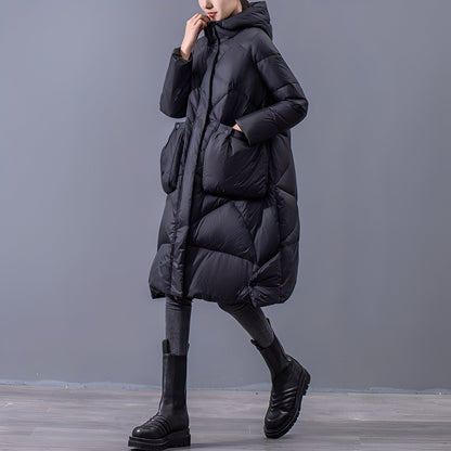 Kapuzenmantel Damen Große Taschen Bequem