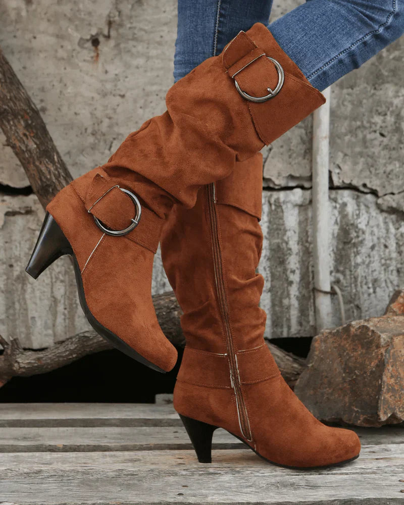 Stiefel Damen Hoch Weich Lederschaft