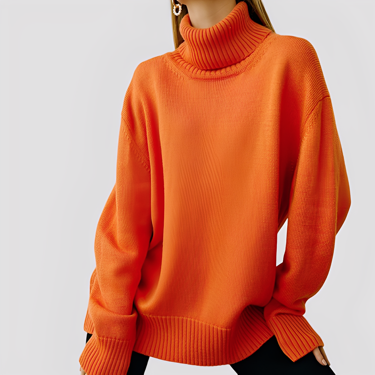 Übergroßer Damen Rollkragen Pullover Bequem