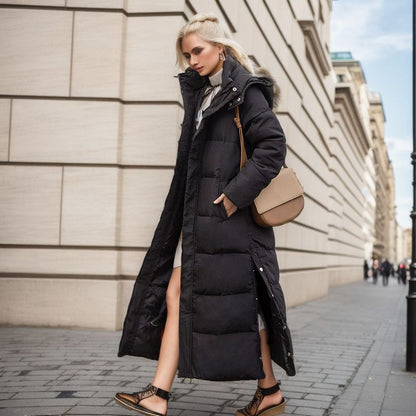 Damen Pufferjacke Warm Gefüttert Kapuze