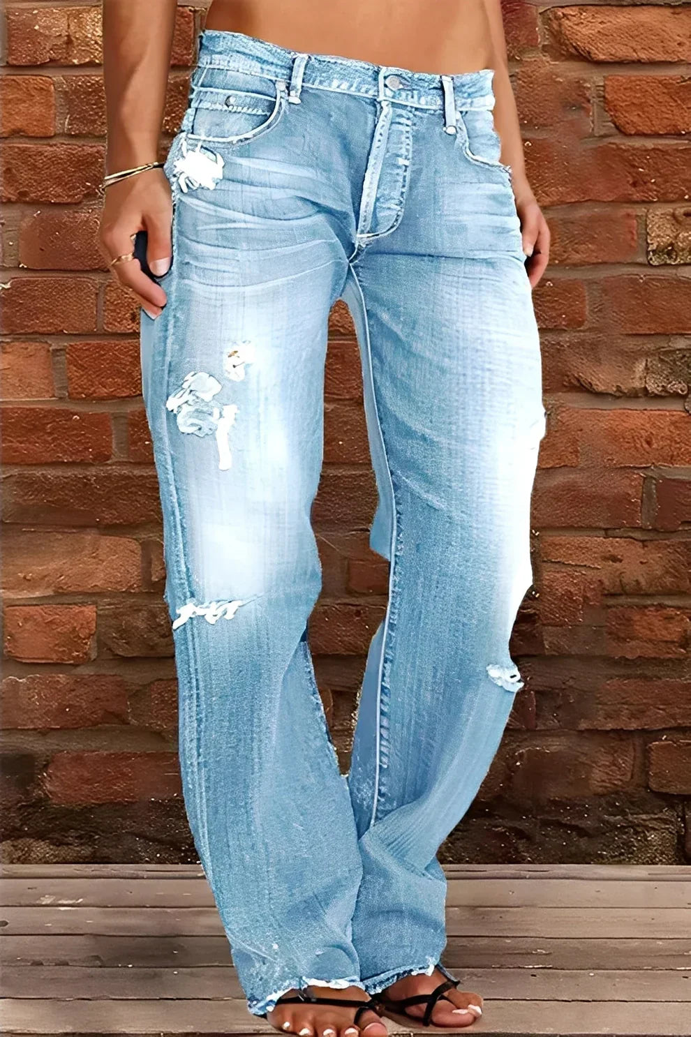 Damen Jeans Klassisch Niedriger Bund